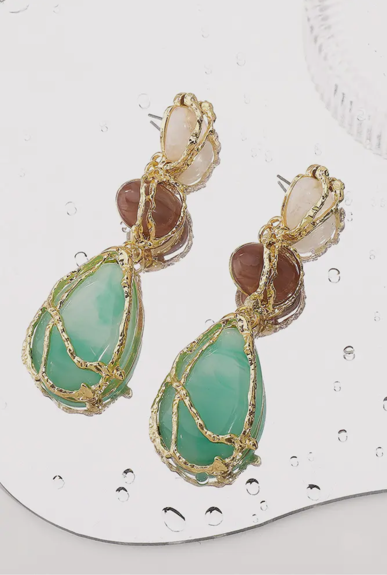 Drop Shape Turquoise Alloy Earrings