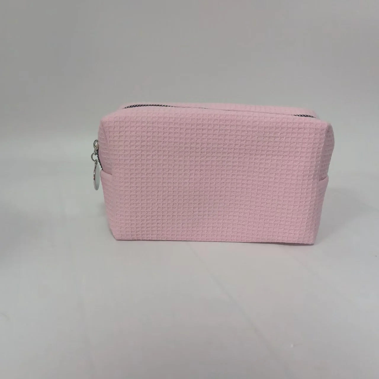 Personalized Makeup Bag -Travel Cosmetic Bag -Custom Waffle Weave Bag- Bridesmaid Gift - Monogram Toiletry Bag - Makeup Bag Set