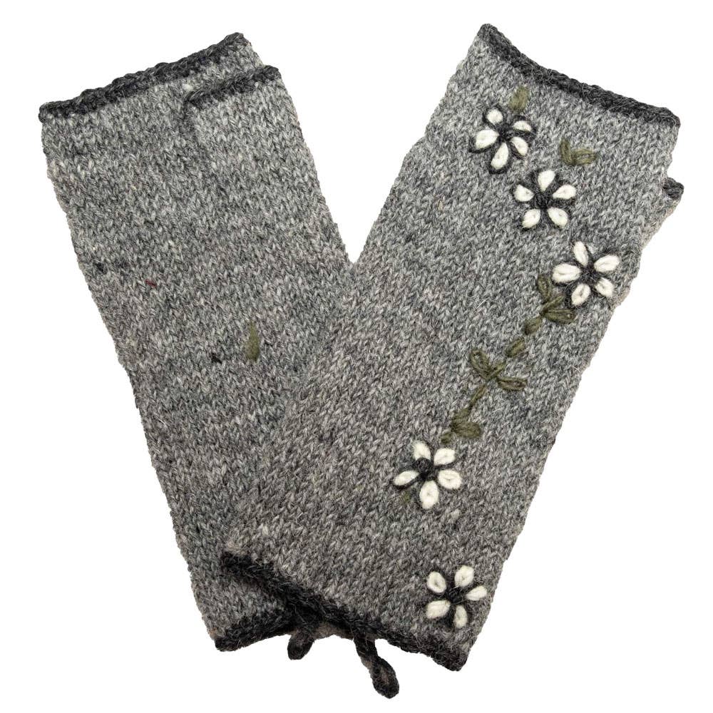 Benjamin International - Flower Knit Hand Warmers: MUSTARD