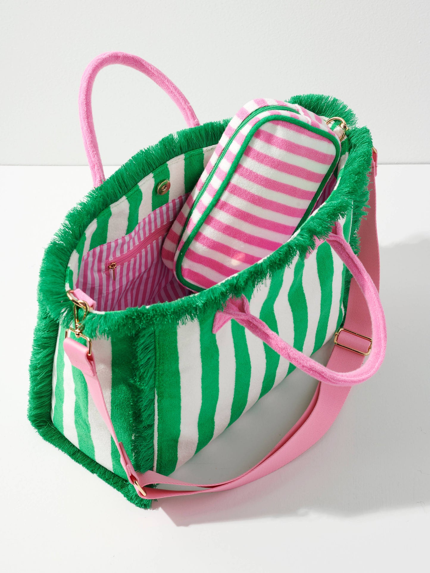 Shiraleah - CABANA STRIPE TOTE: PINK