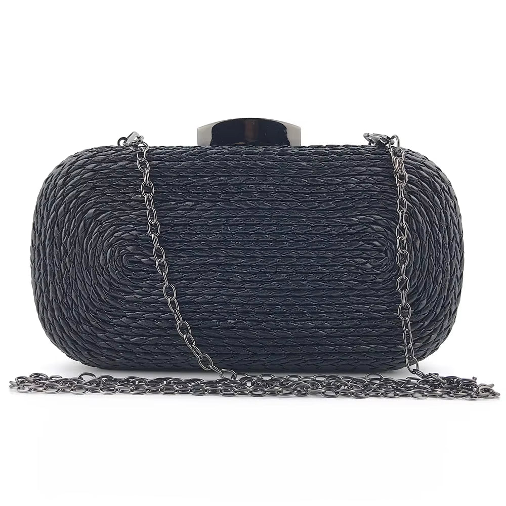 High Quality Brand Clutch Bag Women'S Gold Evening Bags Ladies Shoulder Crossbody Bag Straw Female Handbag Purse Sac a Main