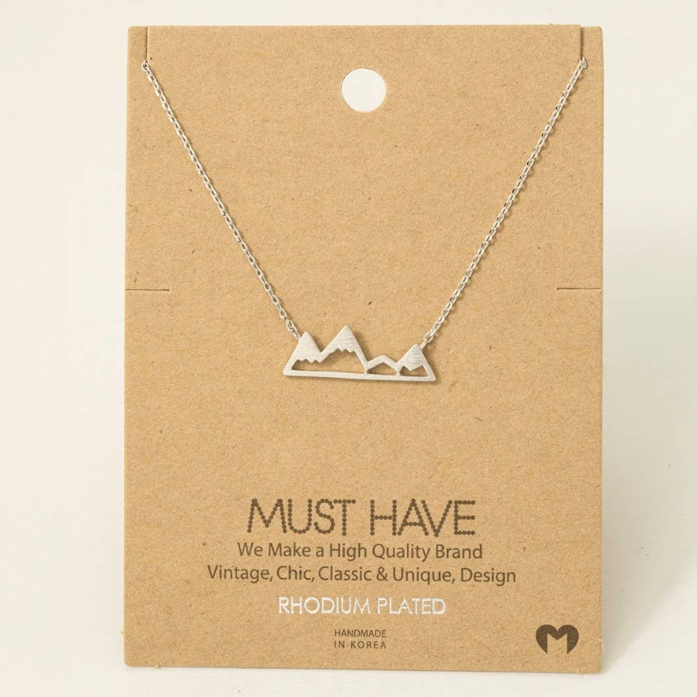 Fame Accessories - Mountain Cutout Pendant Necklace: R