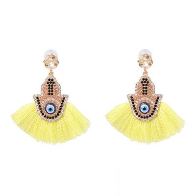 Glamour Rhinestone Hot Pink Tassel Women's Earrings