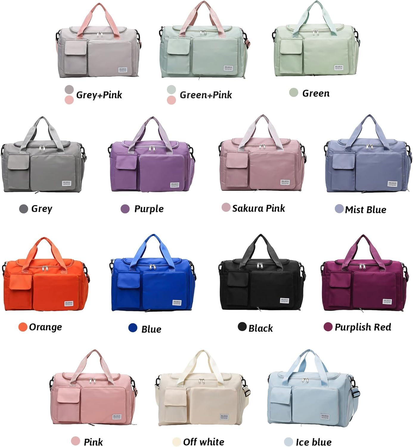 Custom Large Capacity Travel Bag, Personalized Duffle Bag with Embroidery Name, Foldable Dry/Wet Bag with Shoe Compartment for Women/Men for Sports Dance Gym Travel Weekender Overnight Bridesmaid