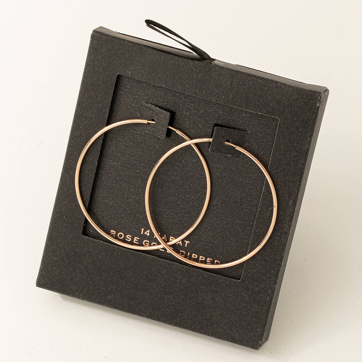 Fame Accessories - Secret Box Gold Dipped Thin Hoop Earrings: GD