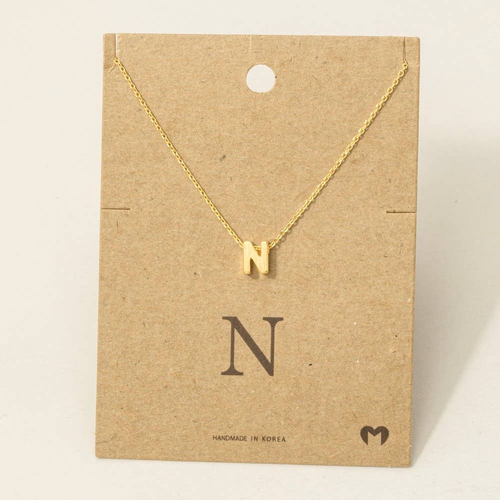 Fame Accessories - Initial Pendant Necklace: RG