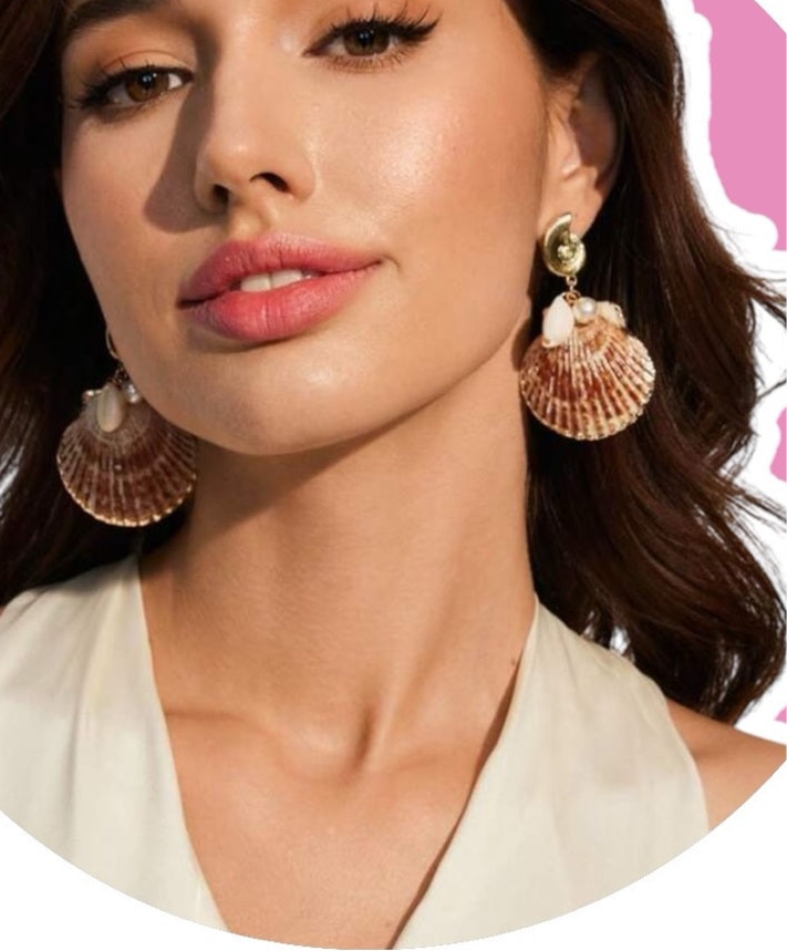 Elegant Gold and Brown Shell Earrings