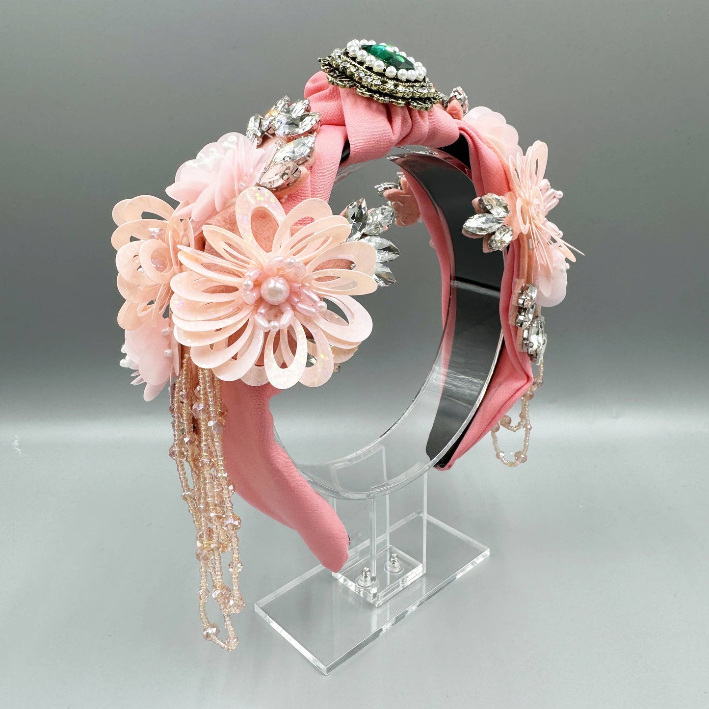 Ole - Floral Seed Bead Tassel Rhinestone Headband