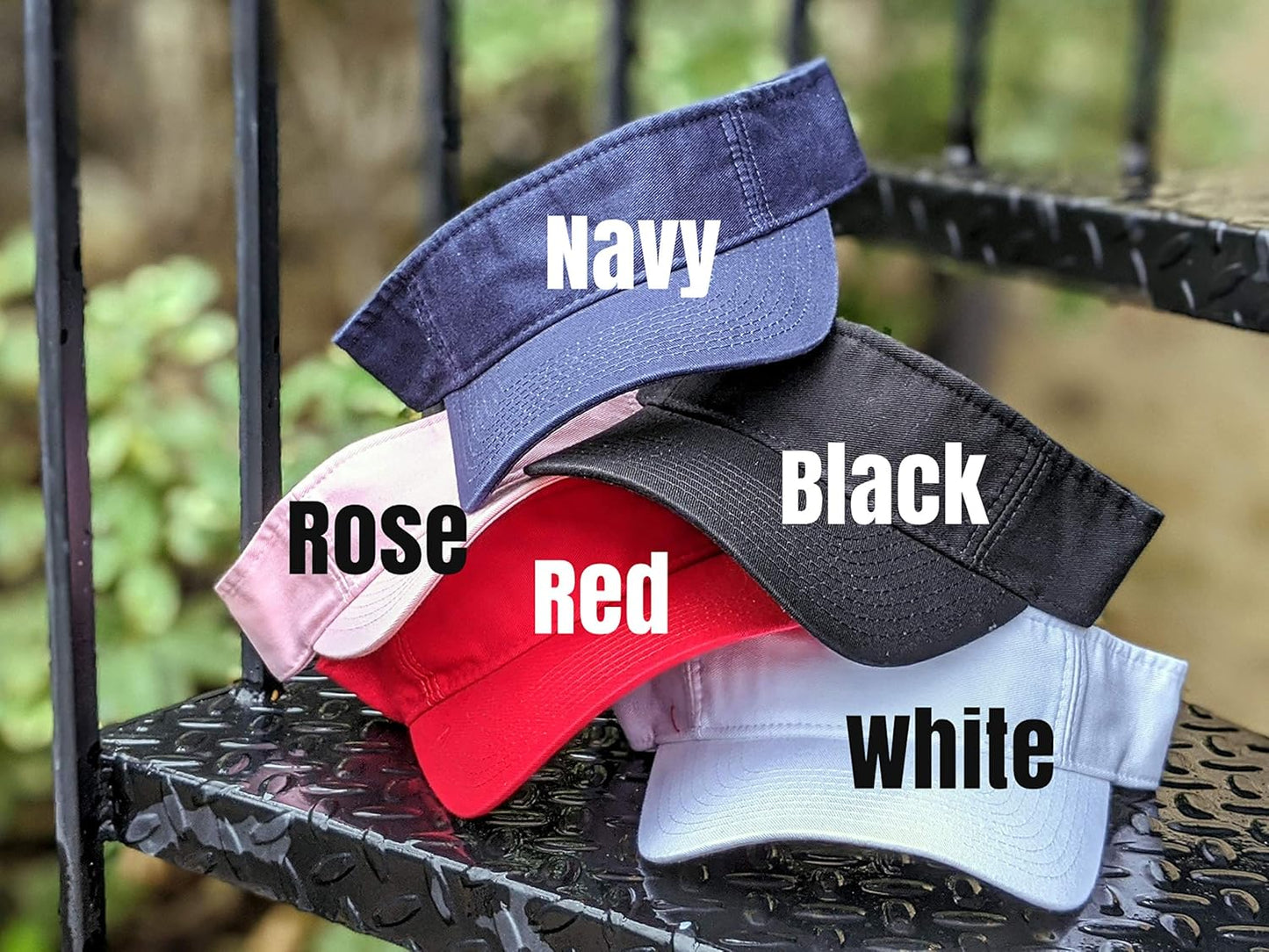 Women's Custom Monogrammed Hibiscus Flower Initials Visor, Embroidered Handmade Adjustable, Distressed or Non-Distressed, Beach Cruise Maui Florida Hawaii, Gift for Her Wife Friend Sister Mom