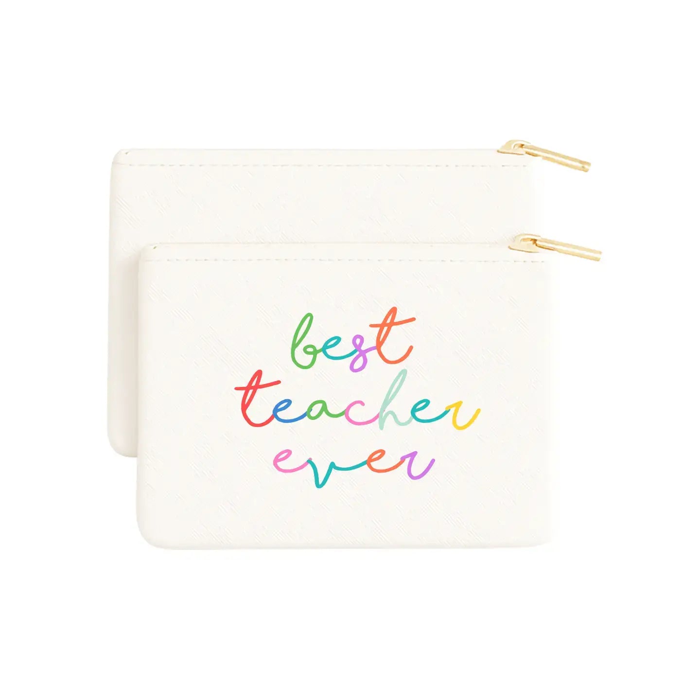 Aspen Lane - Best Teacher Ever Script Bag pouch teacher appreciation gift: Saffiano Leather