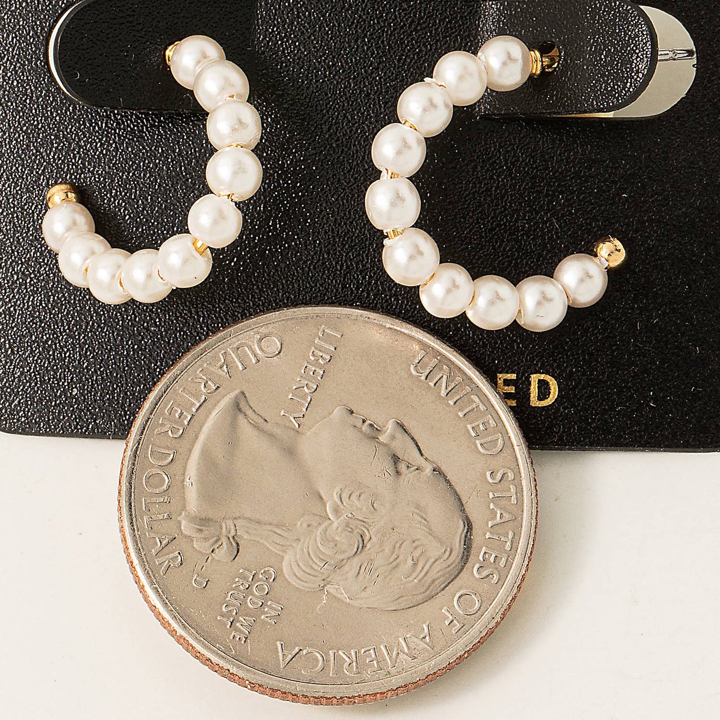 Fame Accessories - Gold Dipped Pearl Beaded Hoop Earrings: G