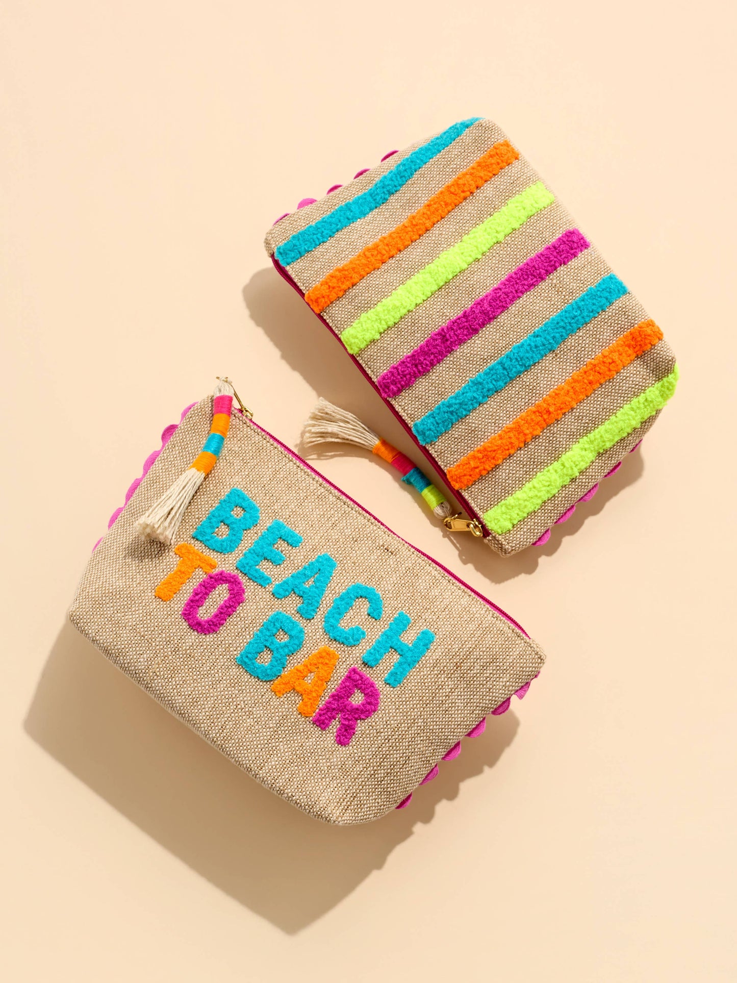 Shiraleah - "BEACH TO BAR" ZIP POUCH,NATURAL