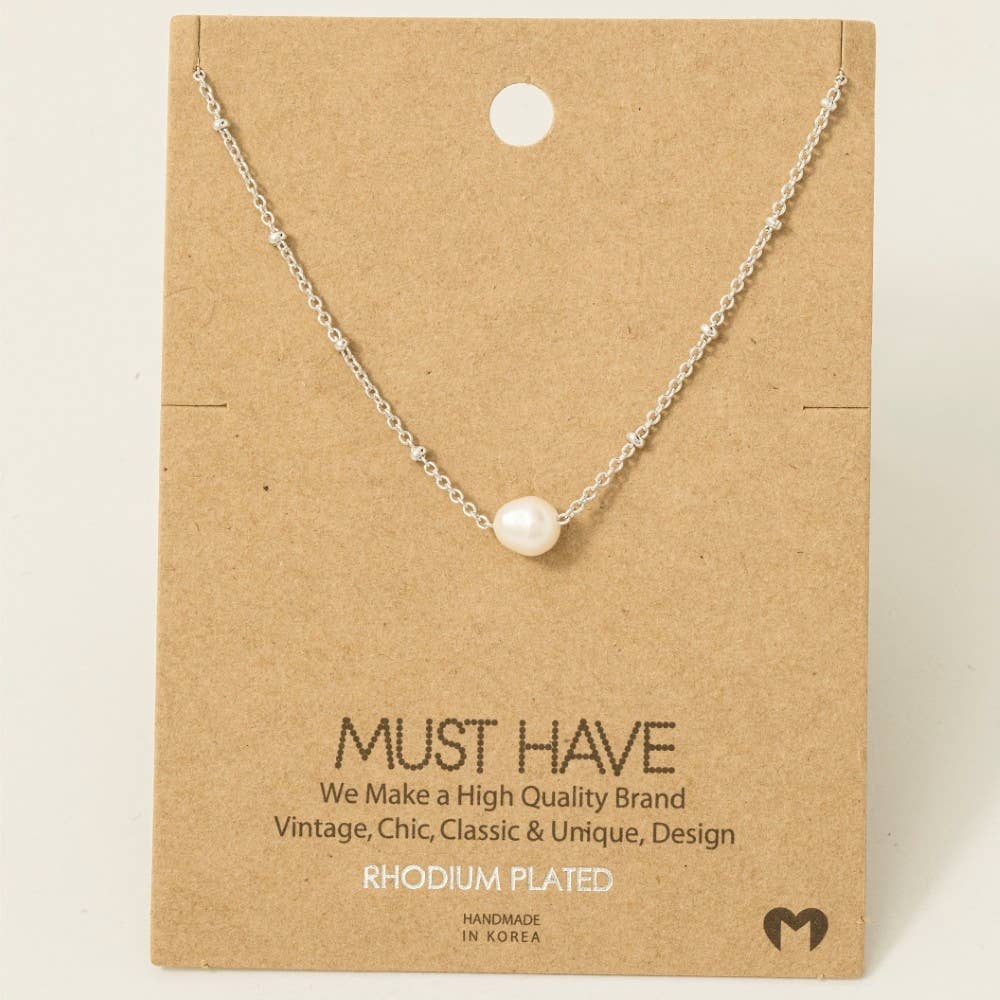 Fame Accessories - Gold Dipped Pearl Pendant Necklace: G