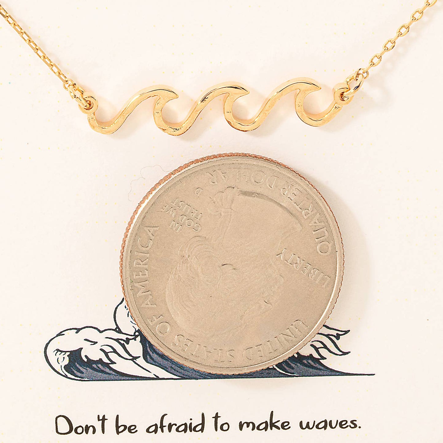 Fame Accessories - Crashing Waves Pendant Necklace: S