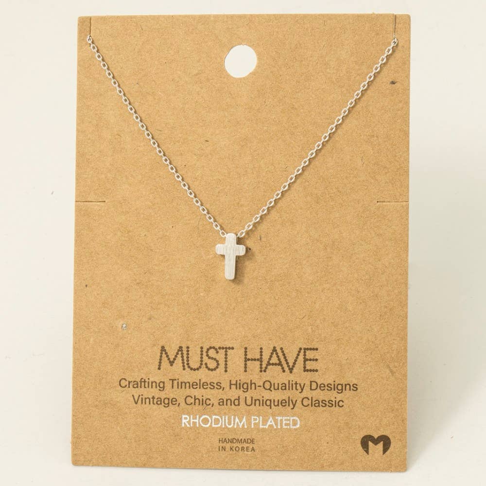 Fame Accessories - Dainty Mini Cross Pendant Necklace: G