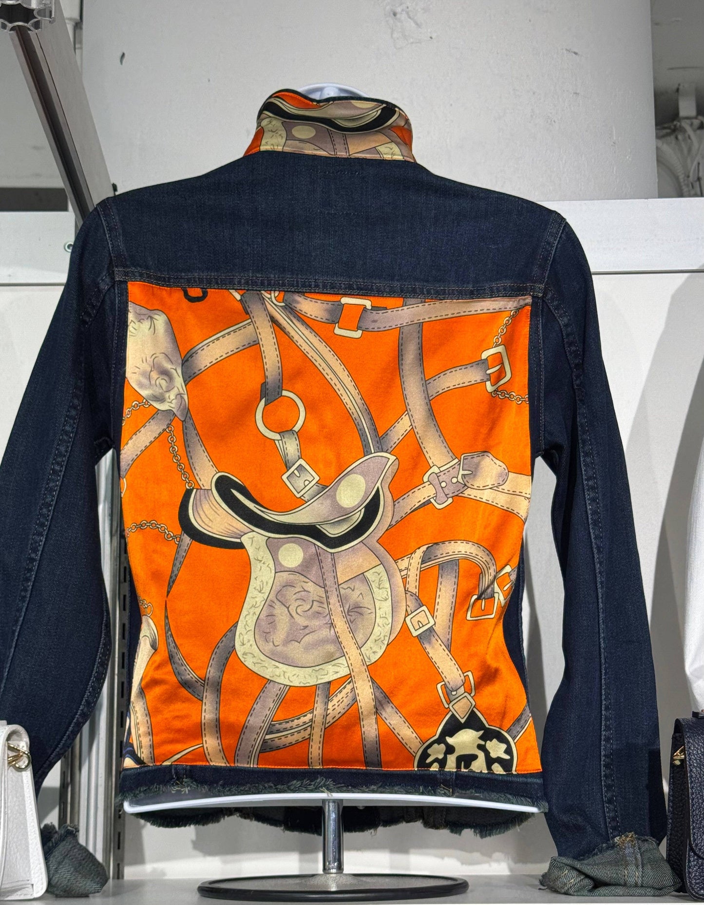 Stacy Bradley Design - The Dark Denim Jacket / Orange Equestrian: Small