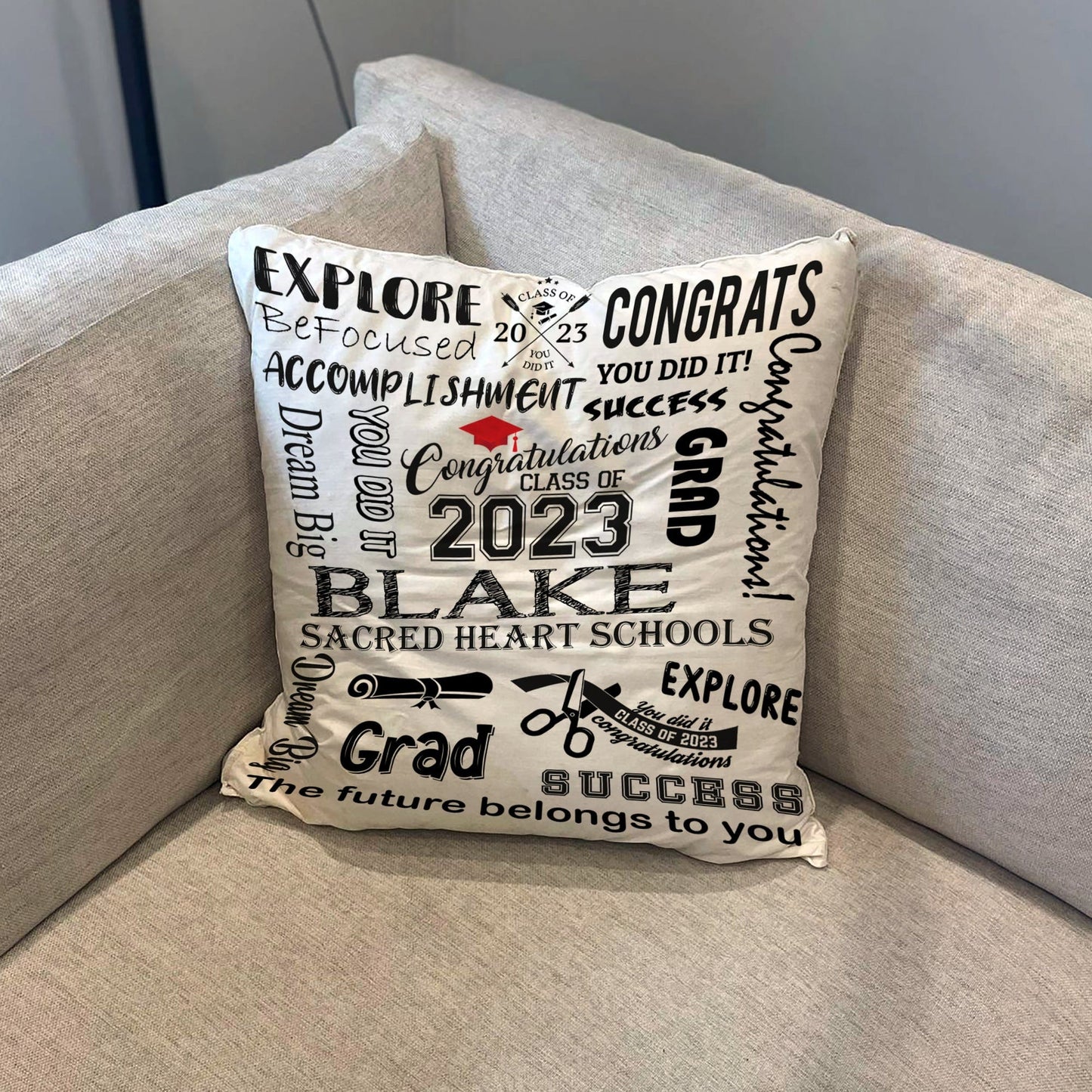 2023 Graduation Throw pillow , Senior pillow, Collage graduation pillow, High School graduation pillow