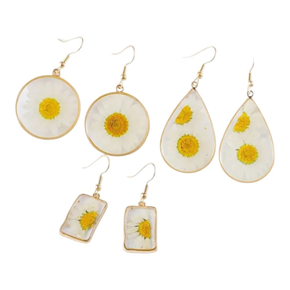 Gold Floral Drop Earrings