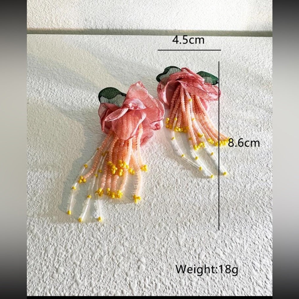 Boho Floral Beaded Earrings