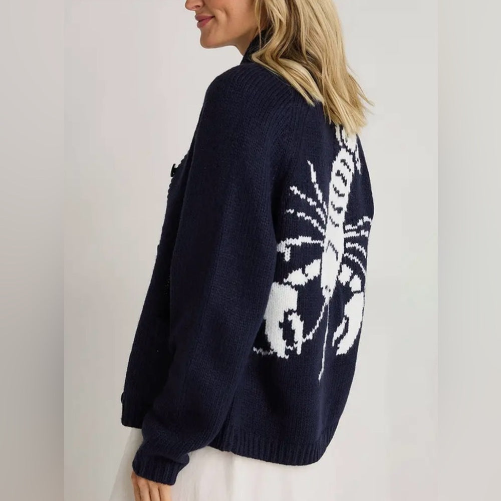 Navy Lobster Sweater