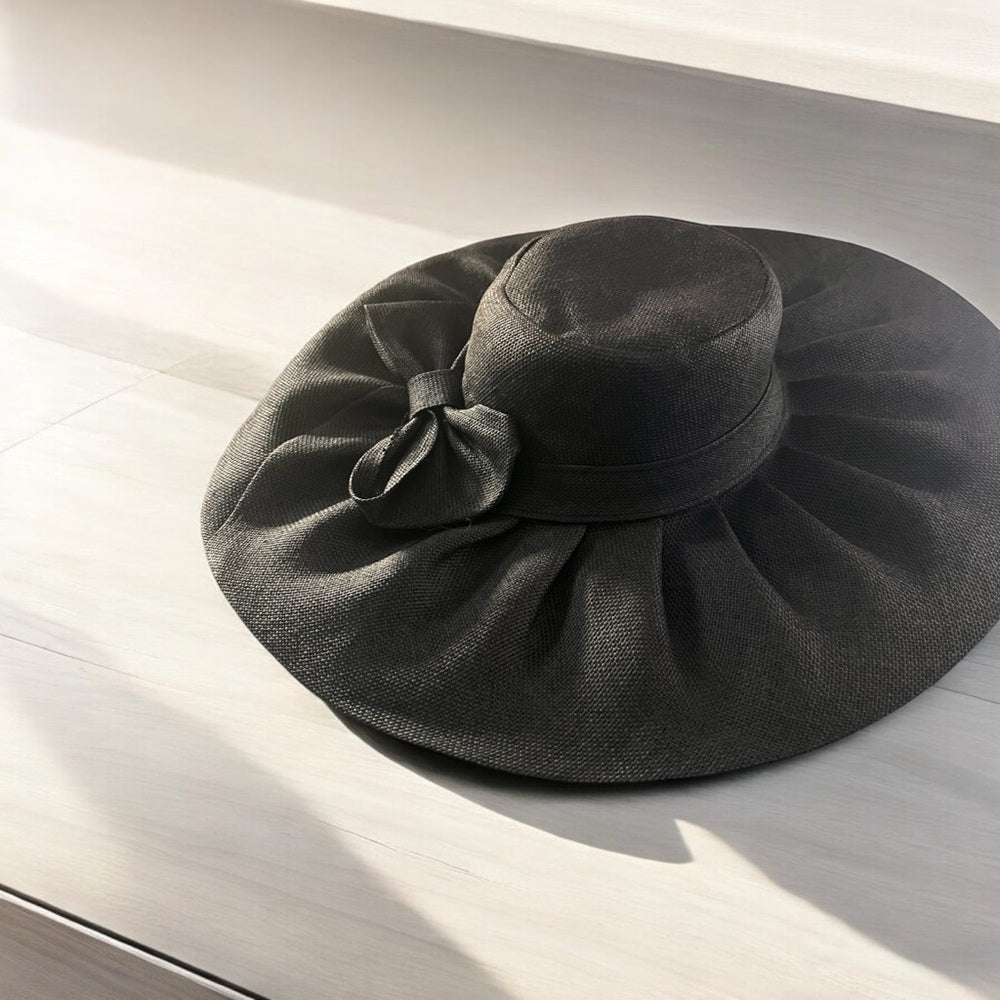 Elegant Black Wide-Brim Hat