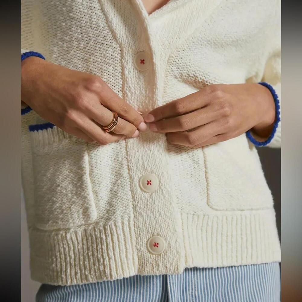 Blue and Cream Lobster Print Sweater NWT