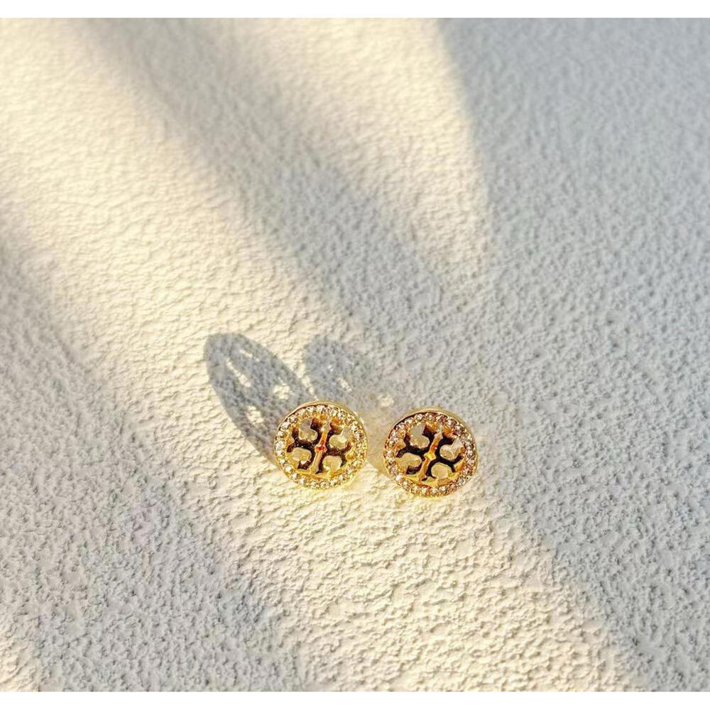 Tory Burch Iconic Logo Stud Earrings