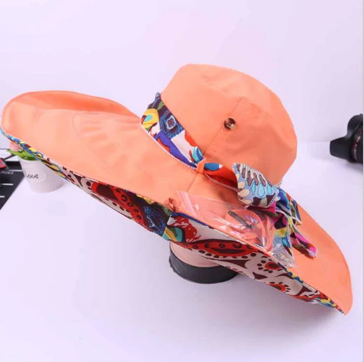 Wide Brim Sun Hat for Women - Foldable Beach Hat