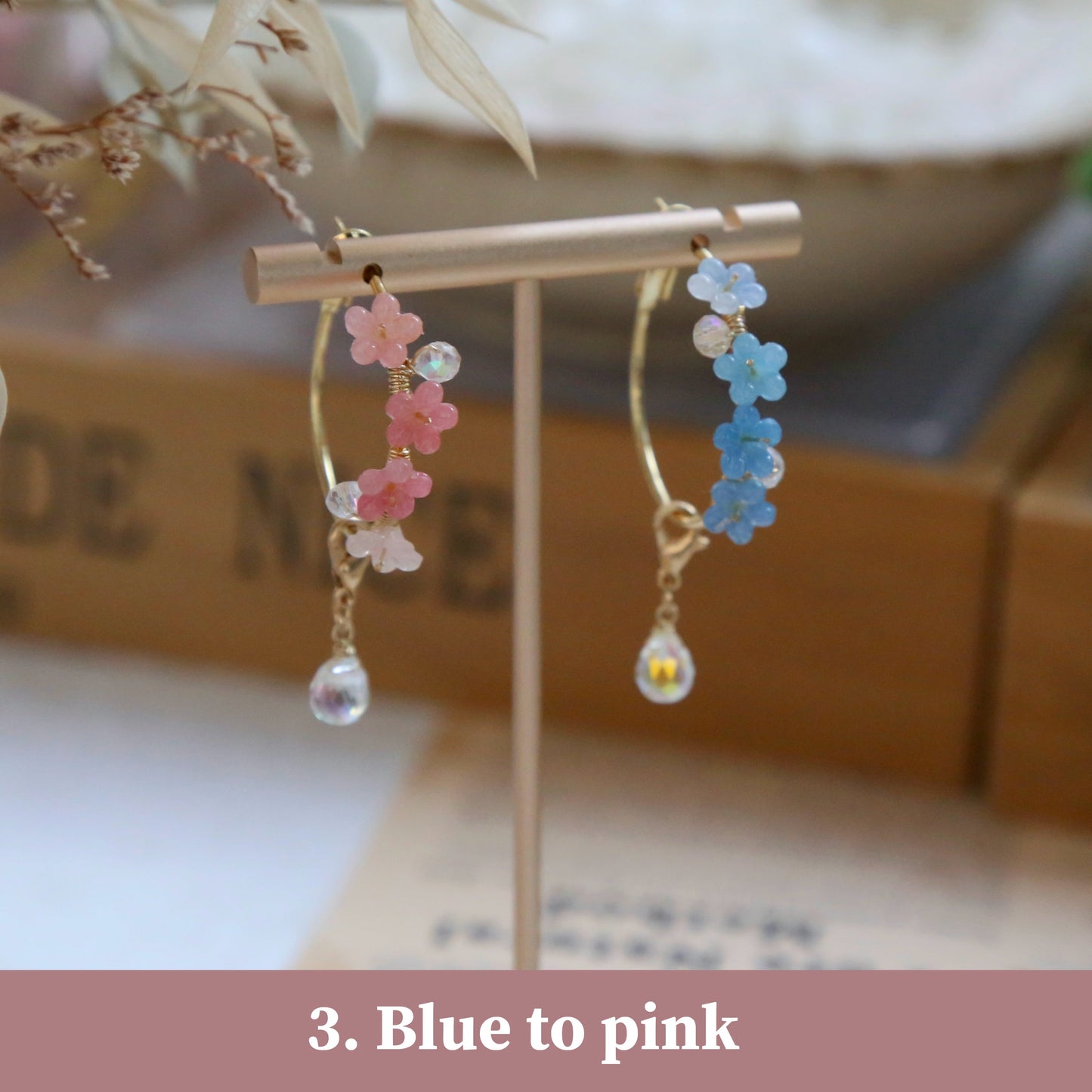 Gradient Flower Hoop Earrings