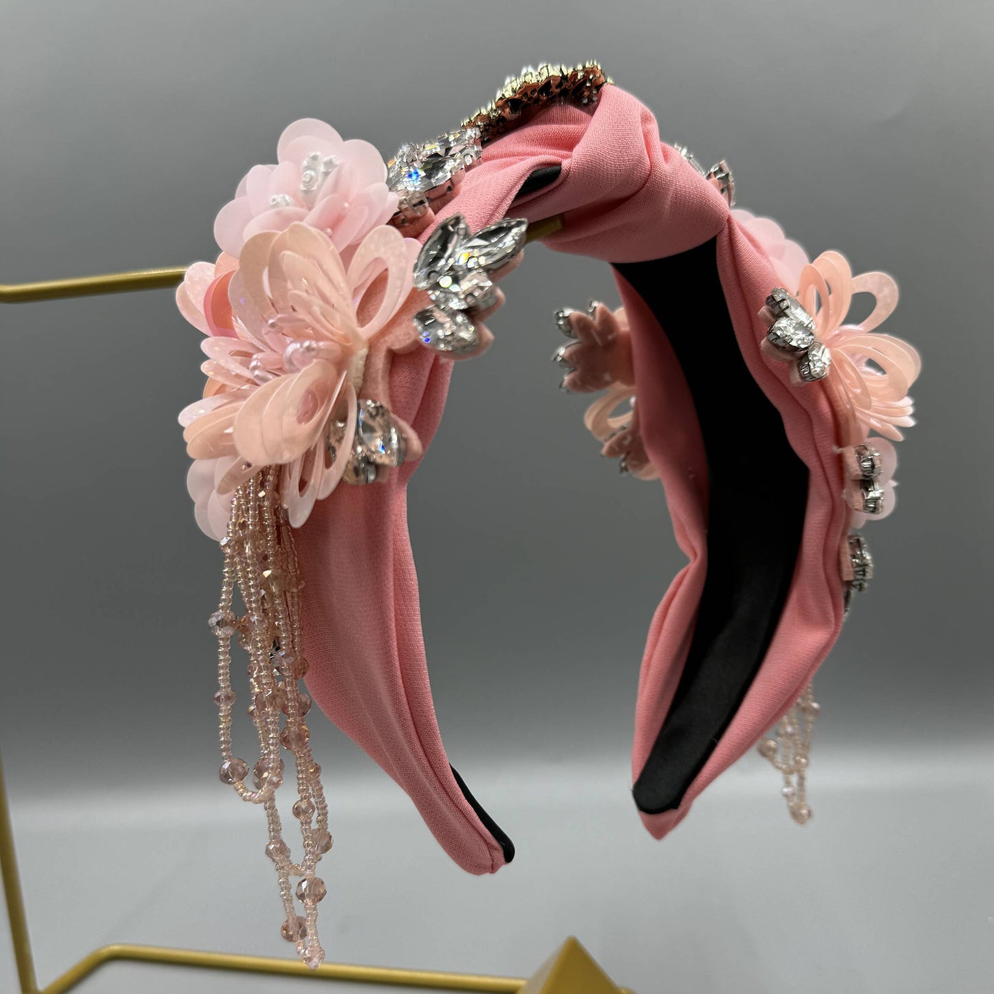 Ole - Floral Seed Bead Tassel Rhinestone Headband