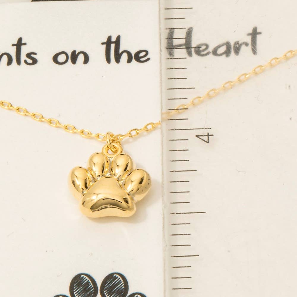 Fame Accessories - Gold Dipped Paw Pendant Necklace: GD