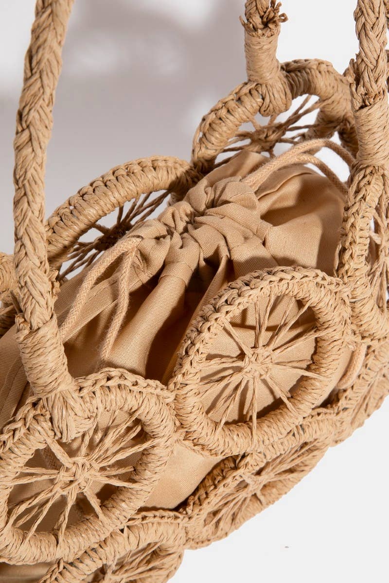 Collections by Fame Accessories - Intricate Braided Wheels Hand Bag: IV