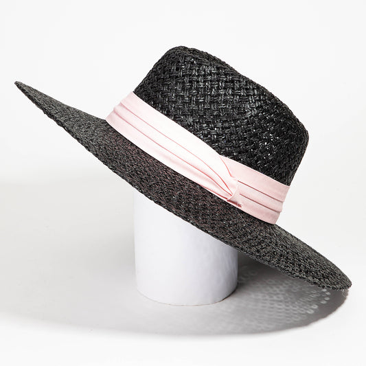 Collections by Fame Accessories - Straw Woven Sun Hat: BK
