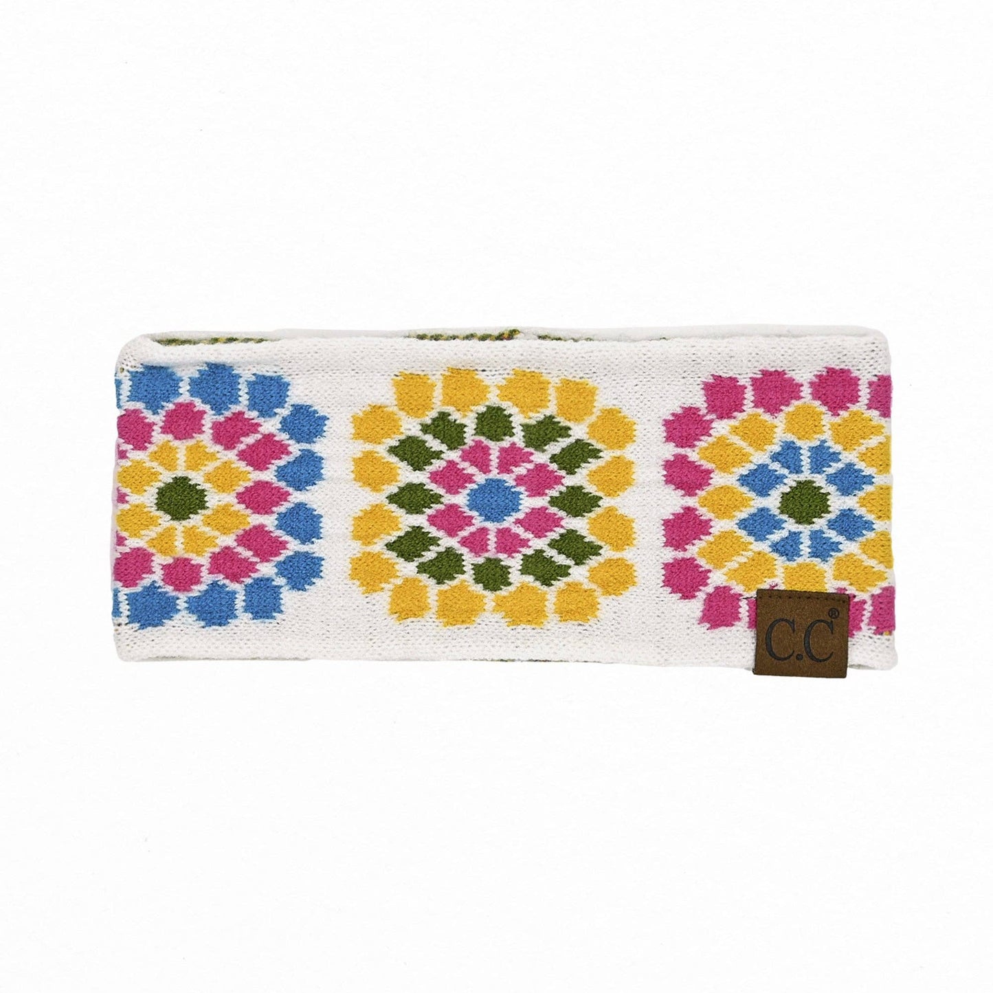 Truly Contagious - CC Flower Crochet Printed Head Wrap ( HW-7396 ): Orange