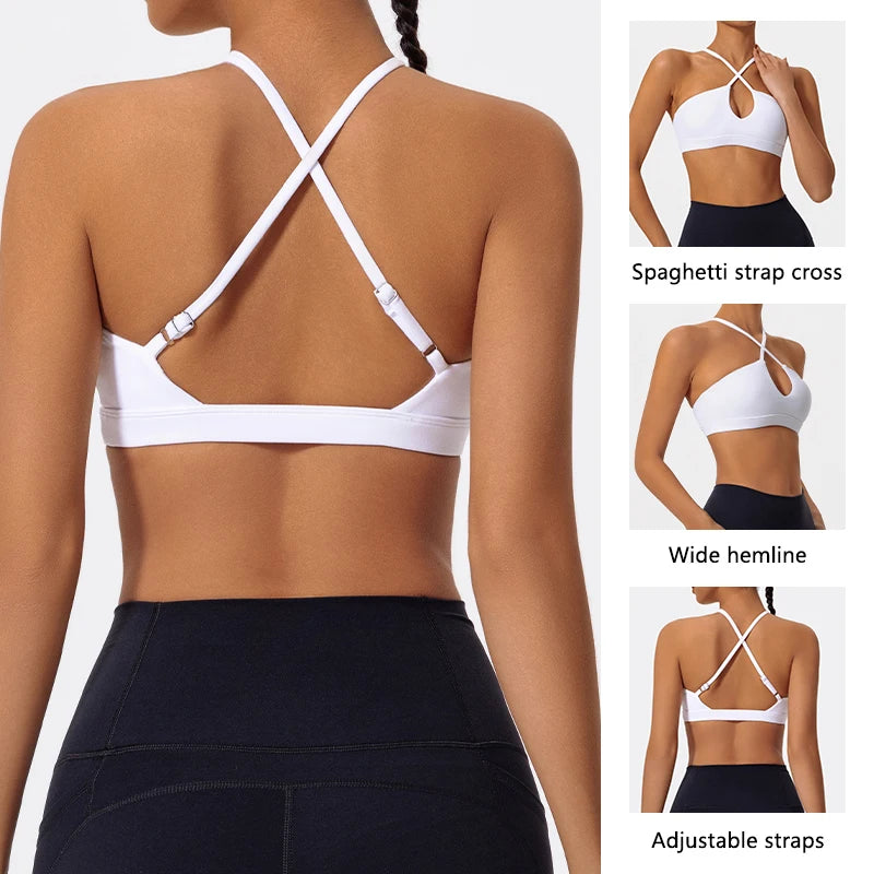 Hearuisav Ultra-soft Fabrics Casual Sports Bra Push up Yoga Clothes Woman Running Fitness Underwear Breathable Gym Top Women