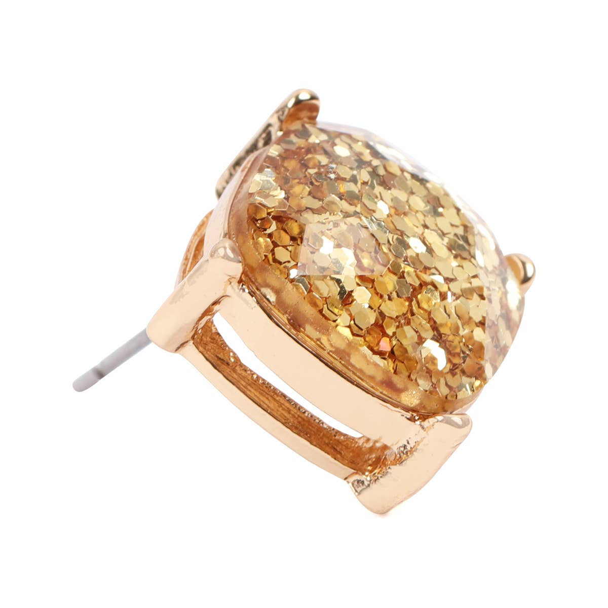MYS Wholesale Inc - Sparkling Glitter Epoxy Stud Earrings: Gold