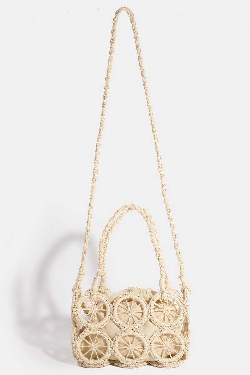Collections by Fame Accessories - Intricate Braided Wheels Hand Bag: IV