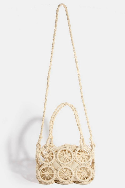 Collections by Fame Accessories - Intricate Braided Wheels Hand Bag: IV