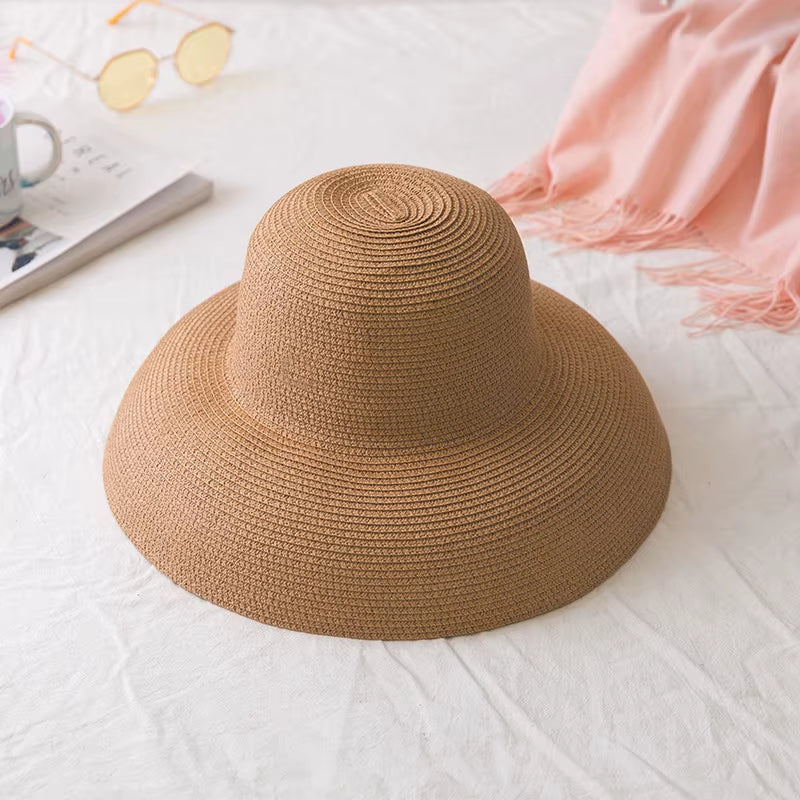 Sun Hat Women'S Cap Hats for Women Men Summer Straw Hat Sun Protection Hats Wide Brim Vintage Protection Fashion Straw Visor