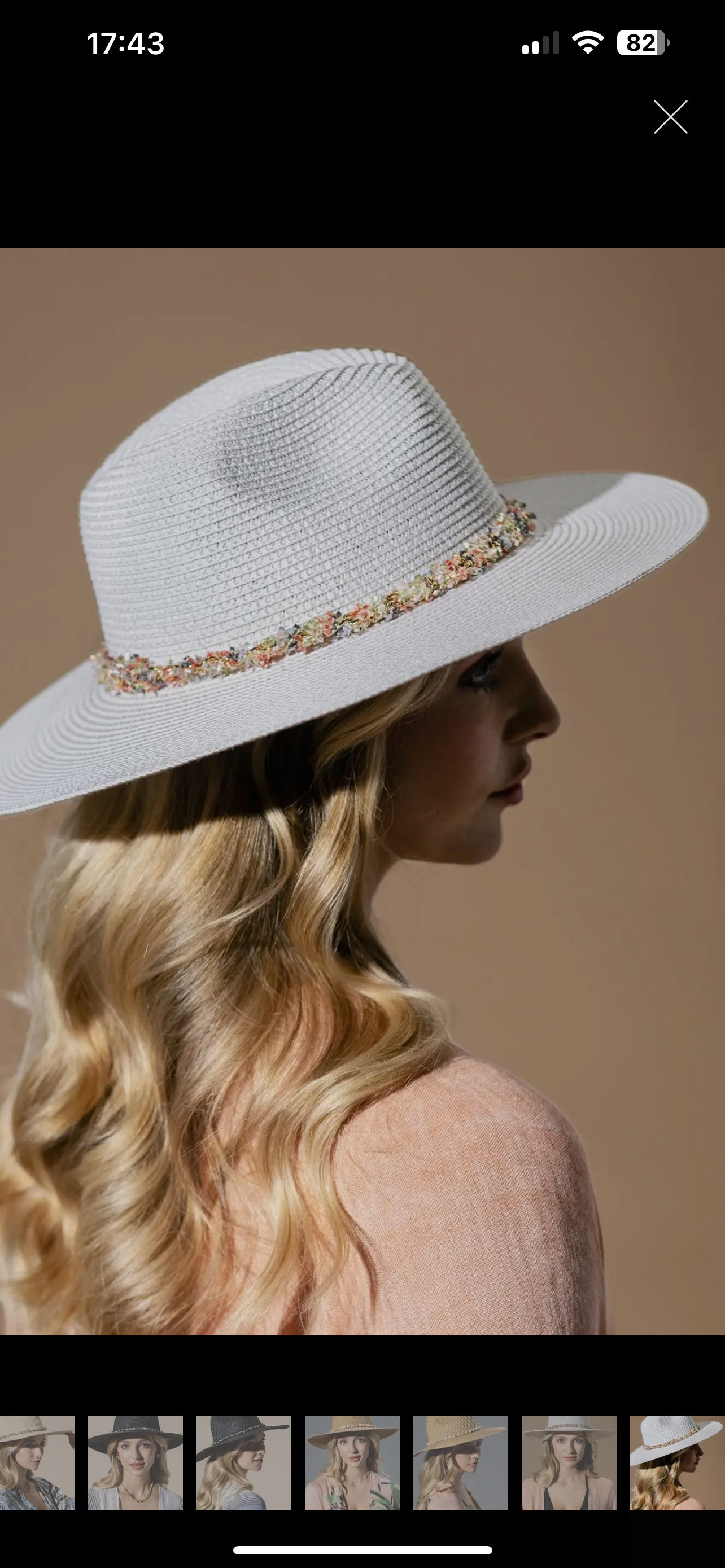 Confetti Braided Chain Band Straw Hat