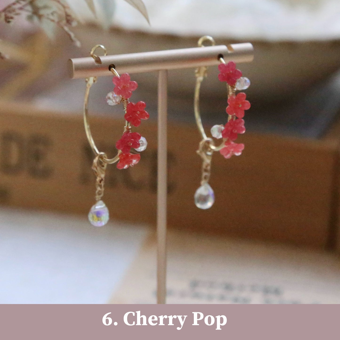 Gradient Flower Hoop Earrings