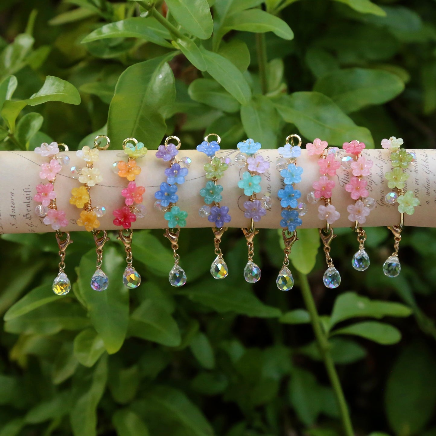 Gradient Flower Hoop Earrings