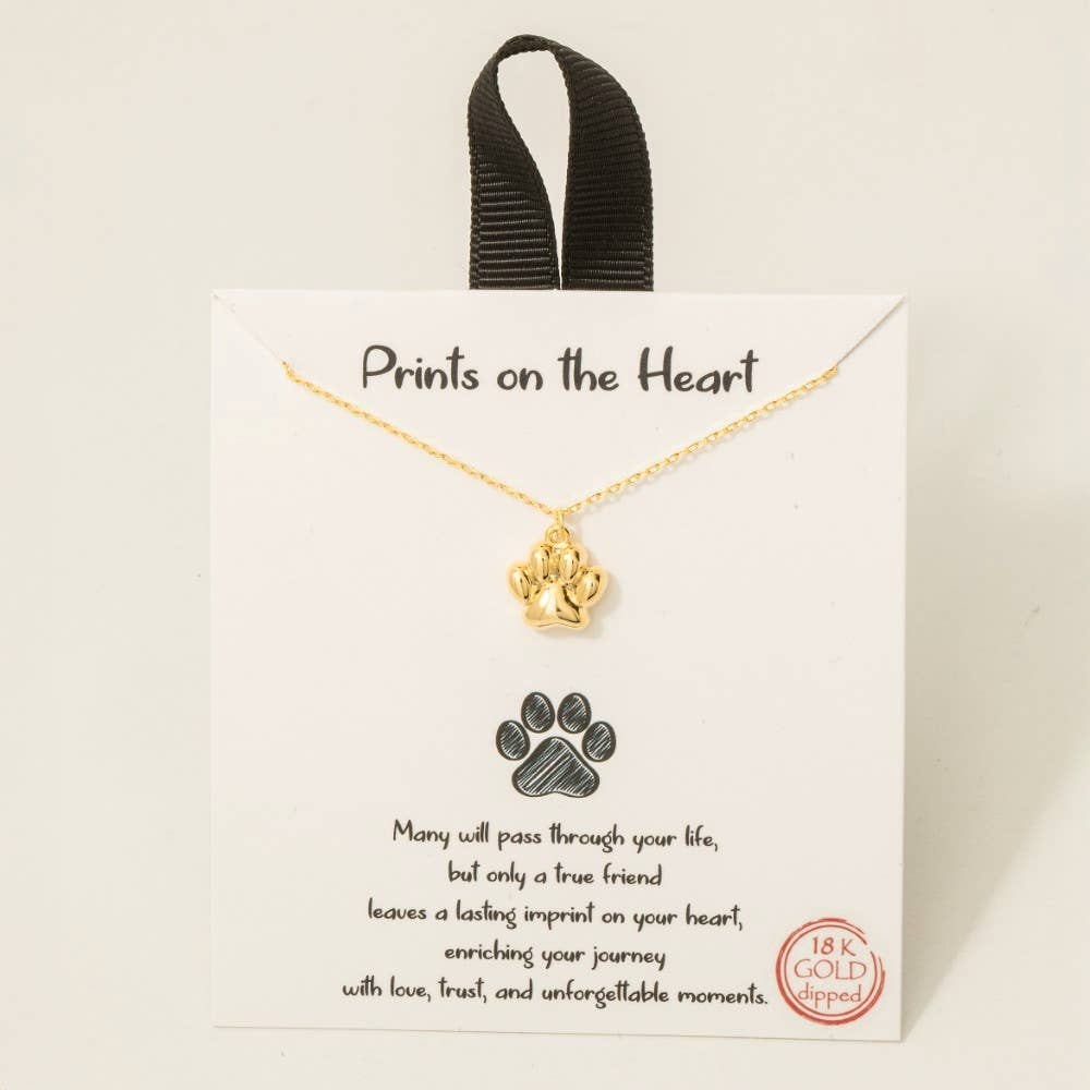 Fame Accessories - Gold Dipped Paw Pendant Necklace: RH