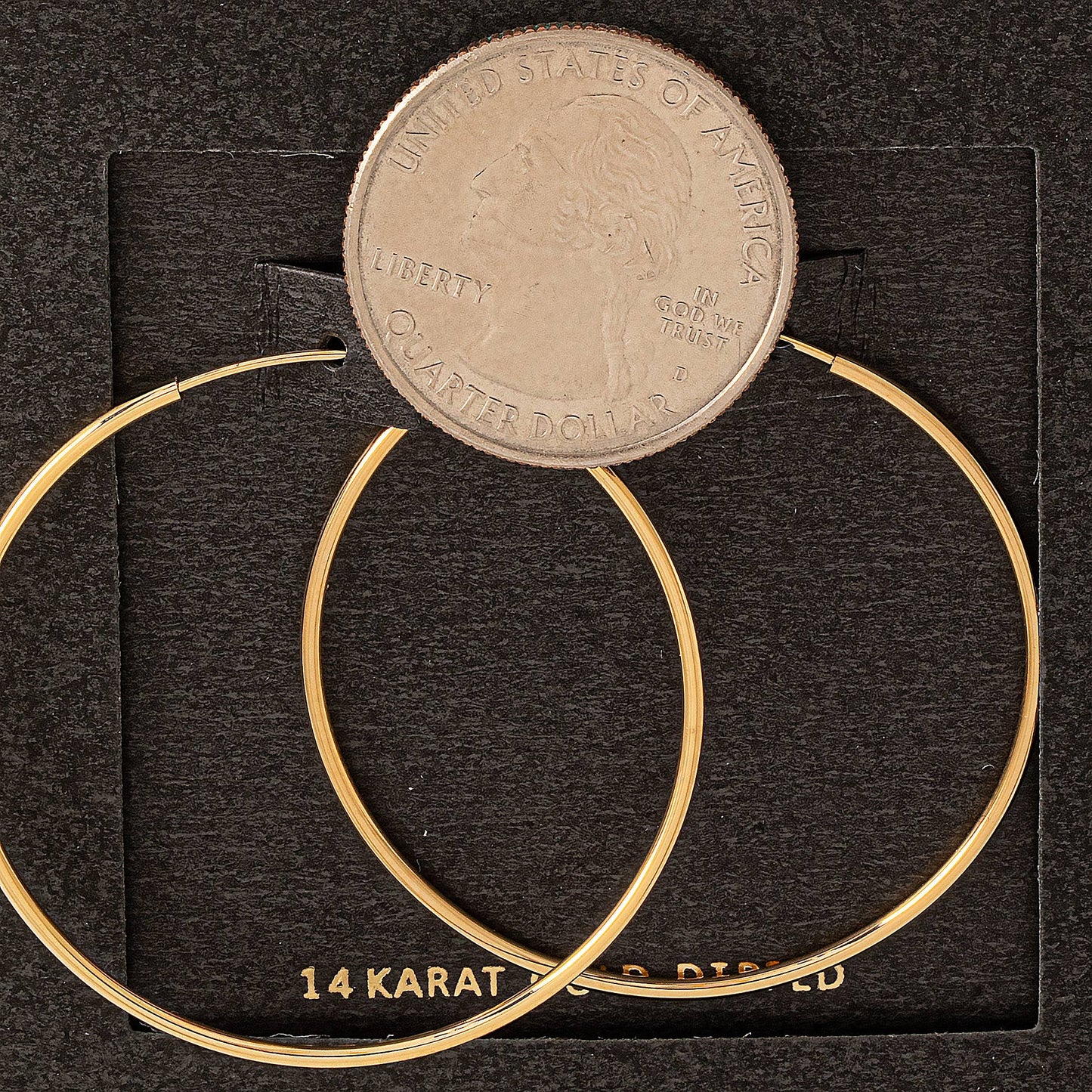 Fame Accessories - Secret Box Gold Dipped Thin Hoop Earrings: GD