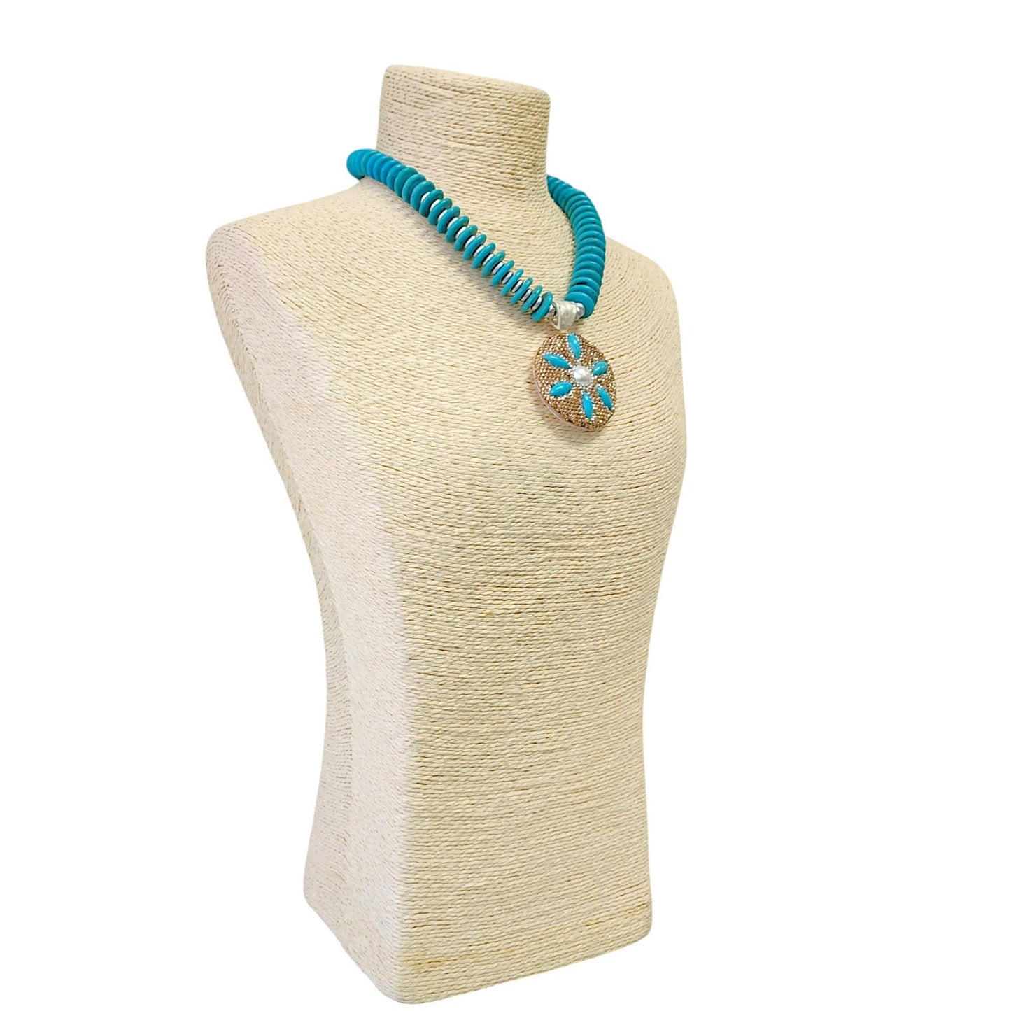 Bijoux Envie Statement Jewelry - Turquoise Necklace | Seashell Necklace | Sand Dollar | Beach