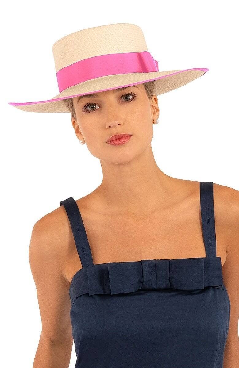 Gretchen Scott LLC - Hand Woven Panama Hat - Cap Ferrat: Pink / S/M