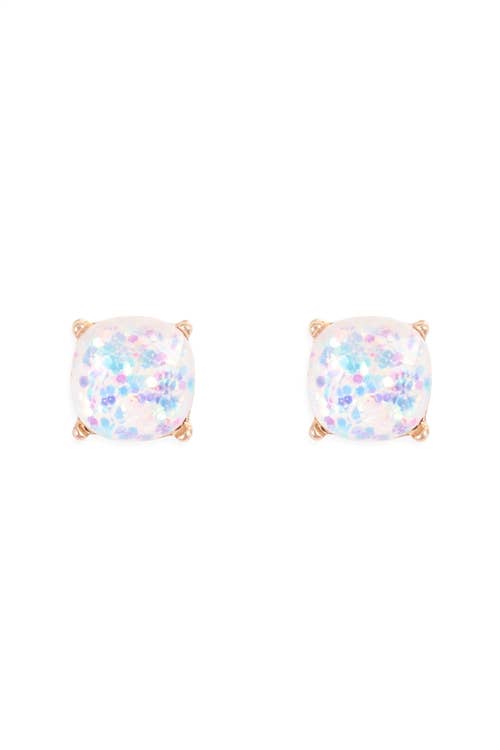 MYS Wholesale Inc - Sparkling Glitter Epoxy Stud Earrings - Fashion and Elegance: Multicolor