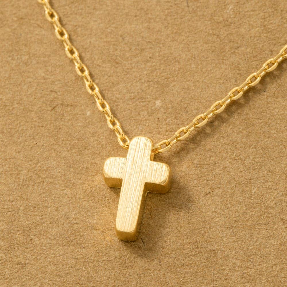 Fame Accessories - Dainty Mini Cross Pendant Necklace: S
