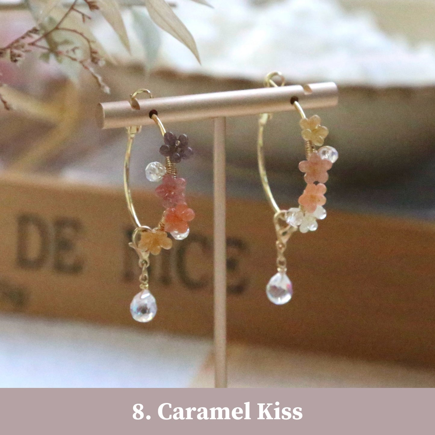 Gradient Flower Hoop Earrings