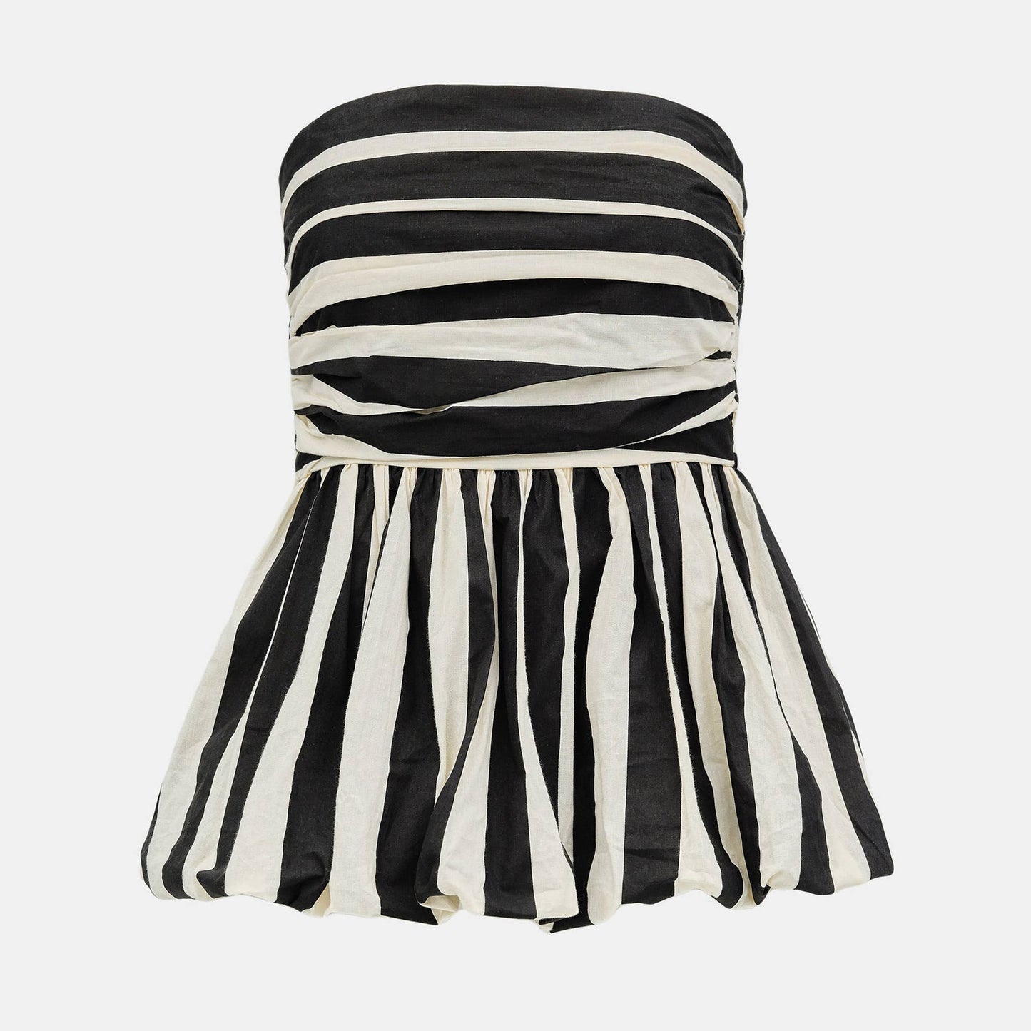 Rosa Clothing - Classic striped Bubble tube top: Black / M